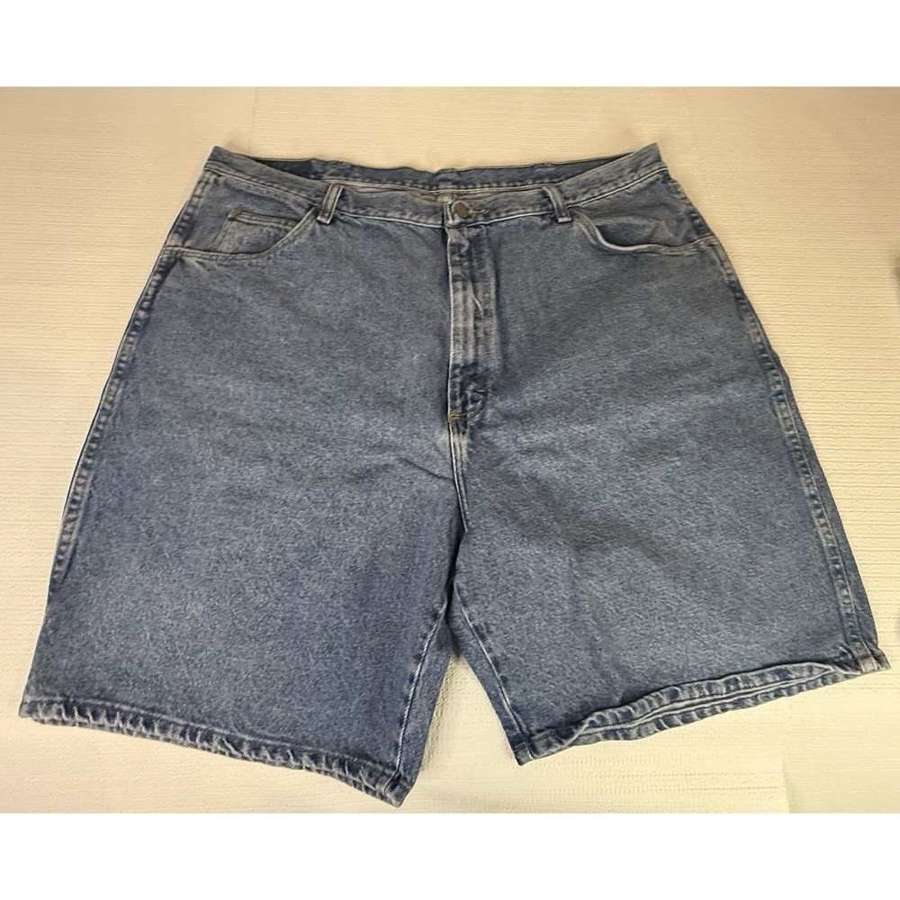 Vintage Wrangler Denim Shorts Mens 42 Blue 100% Cotton Jean Shorts 9" Inseam Dad